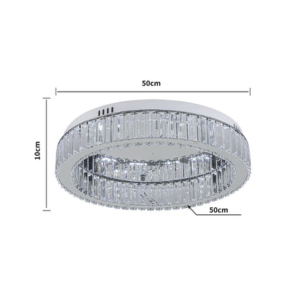 Modern Round Crystal Ceiling Light with Cool White Light