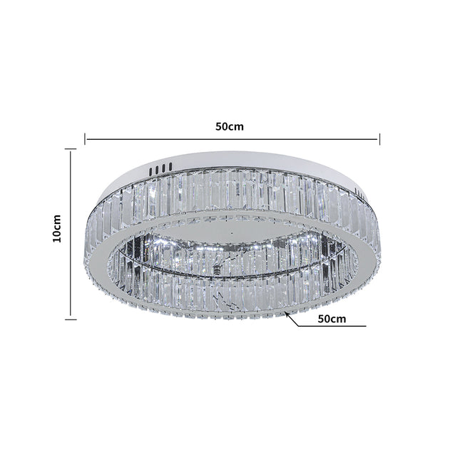 Modern Round Crystal Ceiling Light with Cool White Light