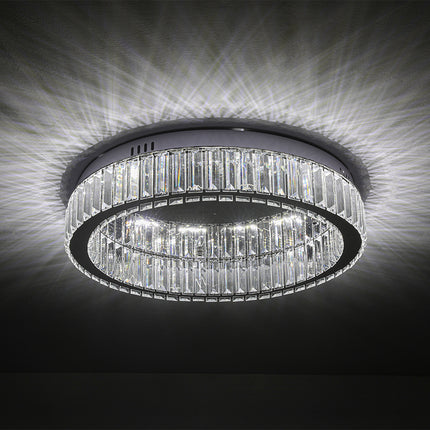 Modern Round Crystal Ceiling Light with Cool White Light
