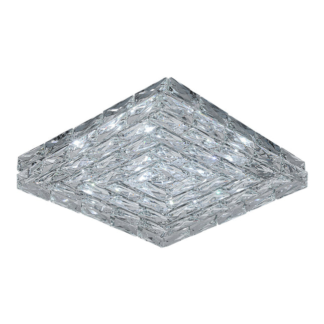 Modern Square Crystal LED Ceiling Light Cool White Light