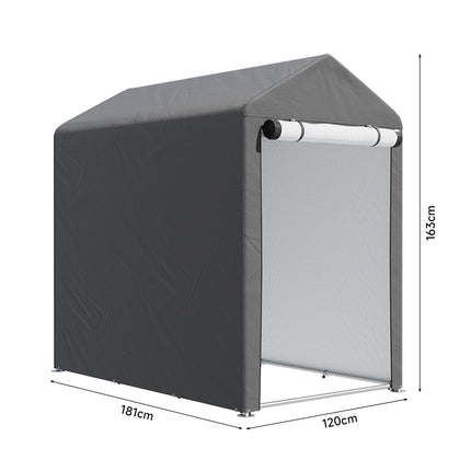 Dark Grey 4x6FT Versatile Tube Roll-up Storage Shed