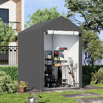 Dark Grey 4x6FT Versatile Tube Roll-up Storage Shed