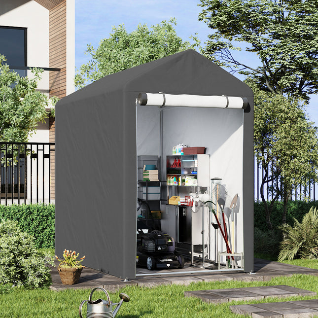Dark Grey 4x6FT Versatile Tube Roll-up Storage Shed