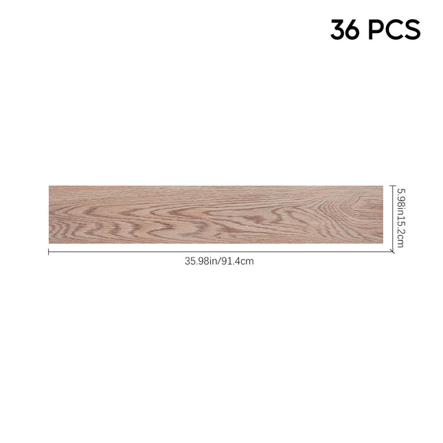Rustic Wood Grain Self-adhesive PVC Flooring 91x15 cm