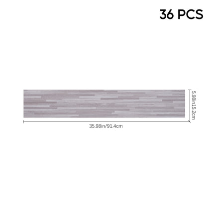 36Pcs Rustic Wood Grain Self-adhesive PVC Flooring 91x15 cm