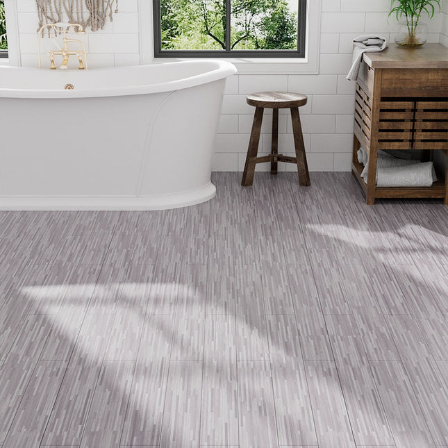 36Pcs Rustic Wood Grain Self-adhesive PVC Flooring 91x15 cm