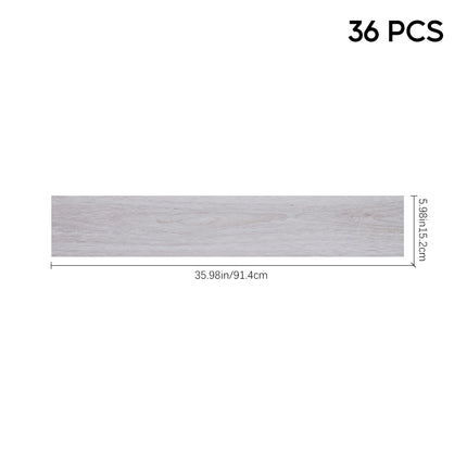 36 Pcs Rustic Wood Grain Self-adhesive PVC Flooring 91x15 cm