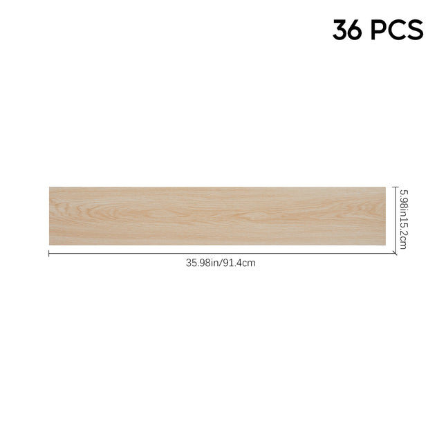 36 Pcs Rustic Wood Grain Self-adhesive PVC Flooring