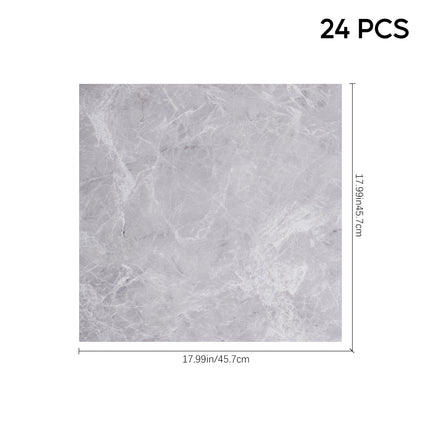 24Pcs Marble Texture Self-adhesive PVC Flooring Tile 45x45 cm