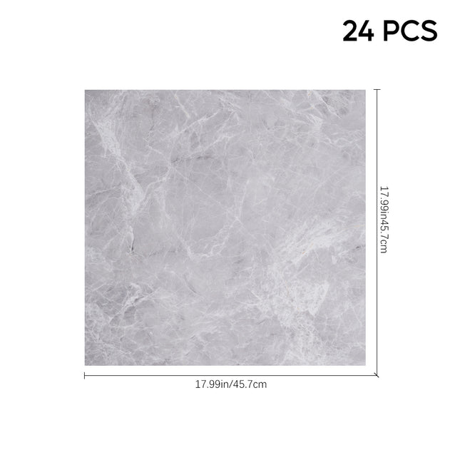 24Pcs Marble Texture Self-adhesive PVC Flooring Tile 45x45 cm