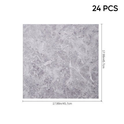 24Pcs Marble Texture Self-adhesive PVC Flooring Tile 45x45 cm