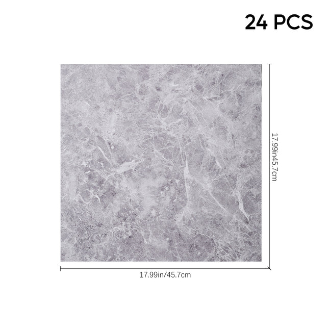 24Pcs Marble Texture Self-adhesive PVC Flooring Tile 45x45 cm