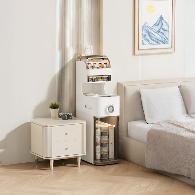 5 Tier Narrow Storage Organiser with Drawers and Wheels 95cm High