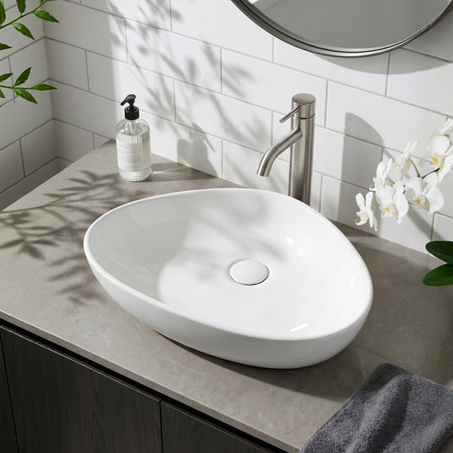 Ceramic Countertop Washbasin with Waste Kit