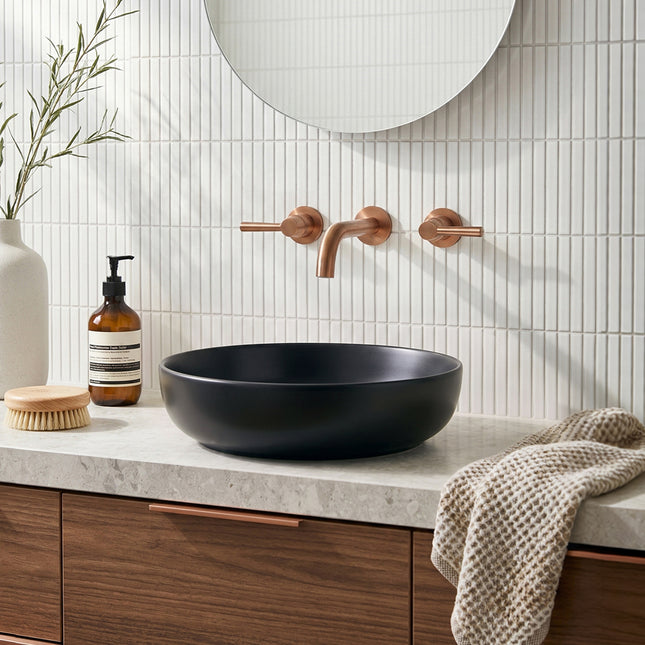 Round Ceramic Countertop Washbasin Vessel Sink