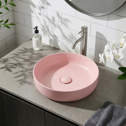 Round Ceramic Countertop Washbasin Vessel Sink