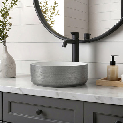 Round Ceramic Countertop Washbasin Vessel Sink