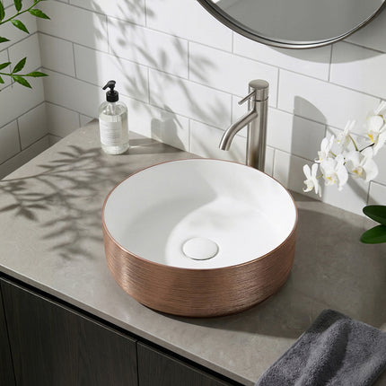 Round Ceramic Countertop Washbasin Vessel Sink