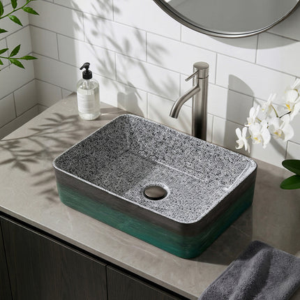 Ceramic Countertop Washbasin Vessel Sink with Waste Kit