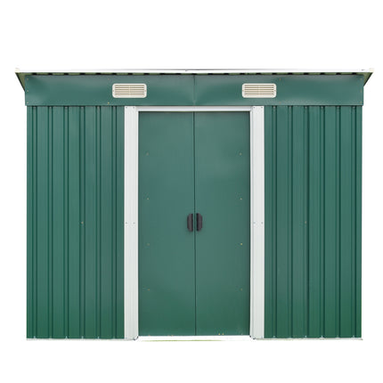4ft x 6ft Metal Garden Shed Outdoor Tool shed Dark Green