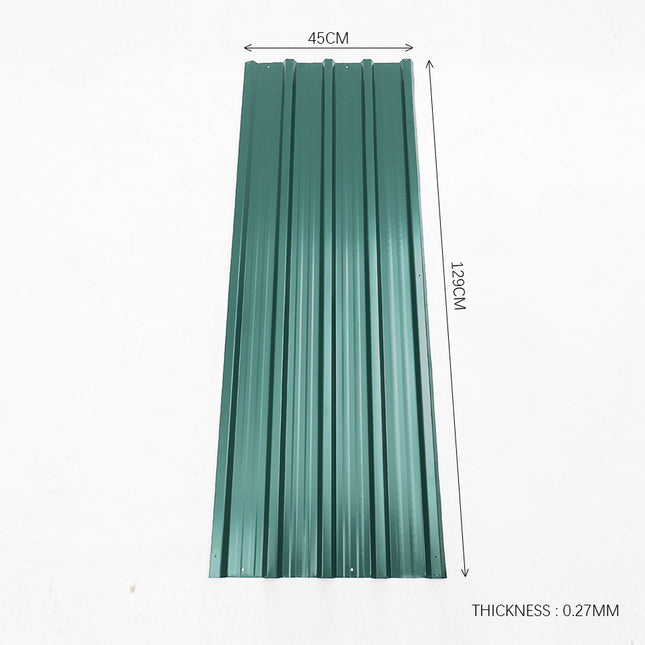 12pcs Metal Steel Corrugated Roof Sheets Roofing Cladding Garage, Green