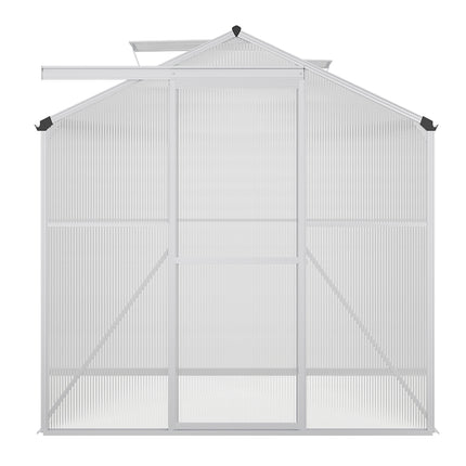 10ft x 6ft Greenhouse Polycarbonate Aluminium Greenhouse with Window and Sliding Door