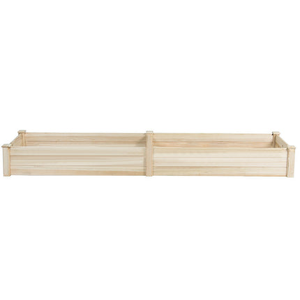 Solid Wood Raised Garden Bed with 2 Compartments