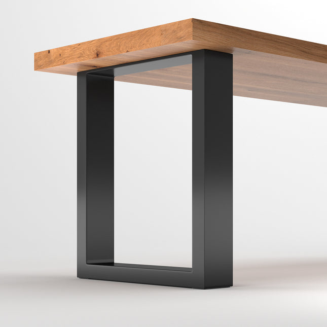 Set of 2 Metal Table Bench Legs Frames Square Steel Base Stands, 35x40CM