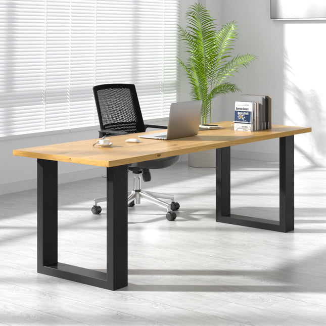 Set of 2 Industrial Table Bench Legs Frames Rectangular Iron Base Stands, 35x40CM