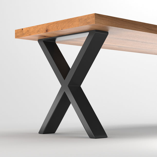 Set of 2 Metal Table Bench Legs Frames XShape Steel Base Stands, 35x40CM