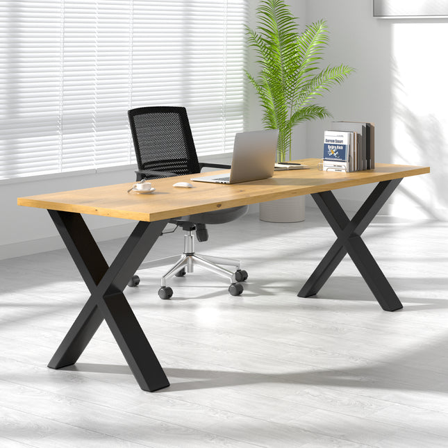 Set of 2 Metal Table Bench Legs Frames XShape Steel Base Stands, 35x40CM