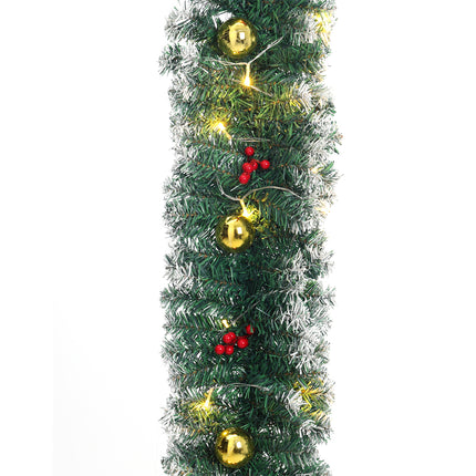 270cm Pre-lit Artificial Greenery Christmas Garland Decor
