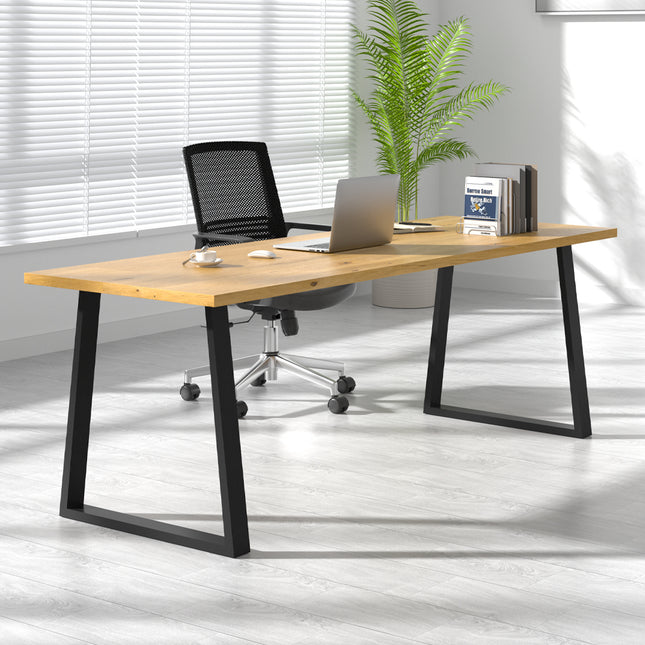 Set of 2 Metal Table Bench Legs Frames Trapezium Steel Base Stands, 81x71CM