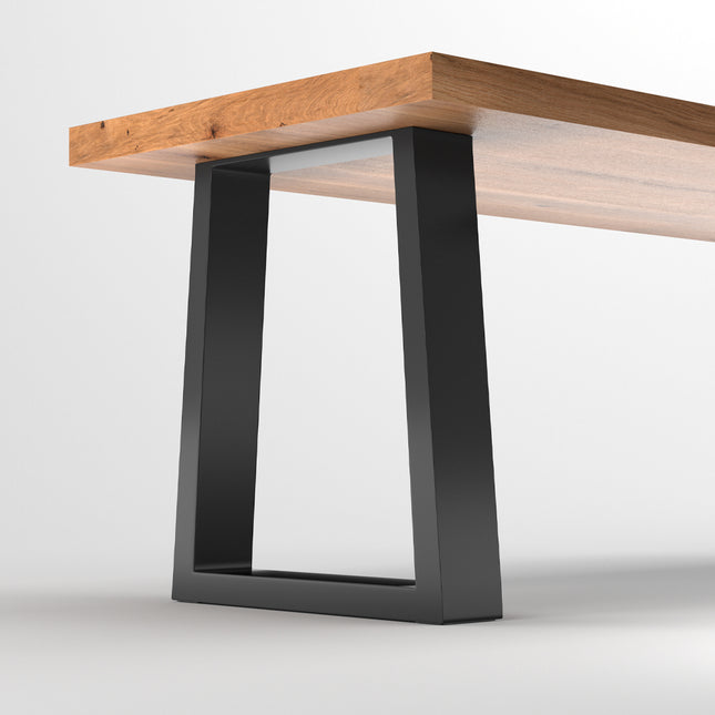 Set of 2 Metal Table Bench Legs Frames Trapezium Steel Base Stands, 29.5x40CM