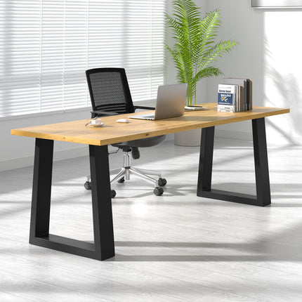 Set of 2 Metal Table Bench Legs Frames Trapezium Steel Base Stands, 29.5x40CM