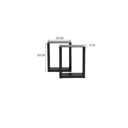 Set of 2 Metal Table Legs Frames Square Steel Base Stands, 30x40CM