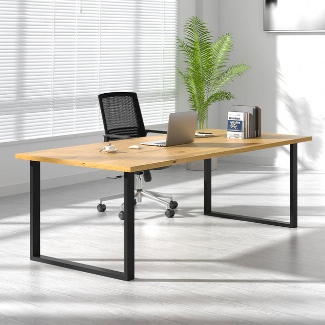 Set of 2 Metal Table Bench Legs Frames Square Steel Base Stands, 90x71CM