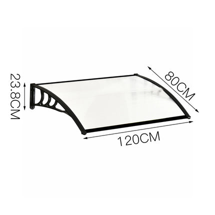 Curved Door Canopy Awning 23.8cm H Rain & Snow Shelter with Brackets