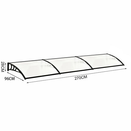 Outdoor Curved Rain Shelter with Brackets 3 Sizes Black/White