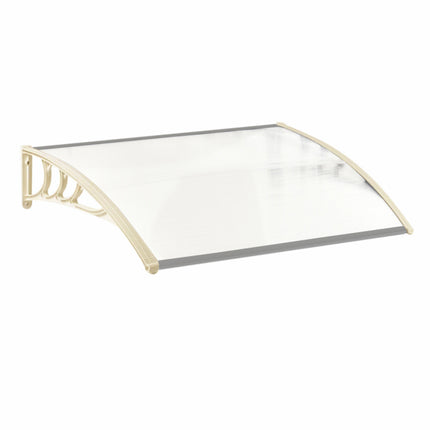 Curved Door Canopy Awning Rain & Snow Shelter with Brackets 120x80cm