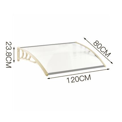 Curved Door Canopy Awning 23.8cm H Rain & Snow Shelter with Brackets
