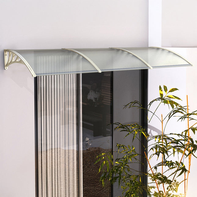 Outdoor Curved Rain Shelter with Brackets 3 Sizes Black/White