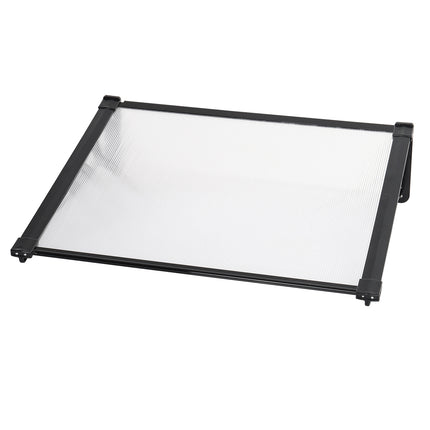 Black Straight Door Canopy Awning Shade Shelter, 120x90x28CM