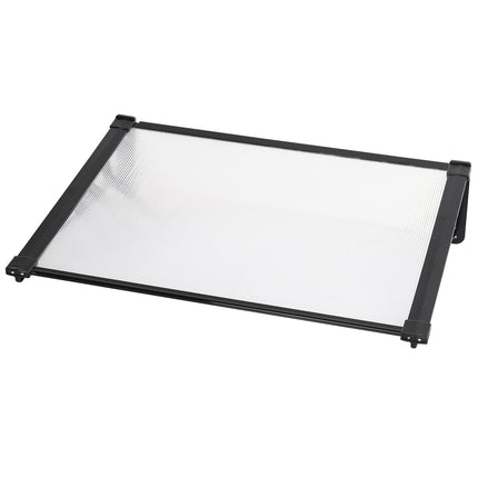 Black Straight Door Canopy Awning Shade Shelter, 150x90x28CM