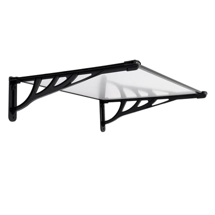 Black Straight Door Canopy Awning Shade Shelter, 150x90x28CM