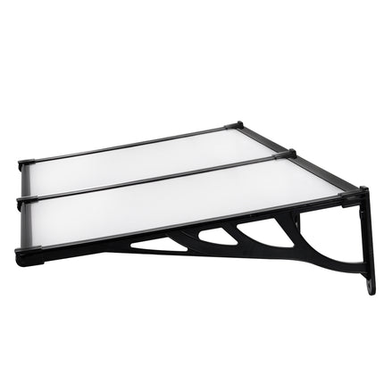 Black Straight Door Canopy Awning Shade Shelter, 190x90x28CM