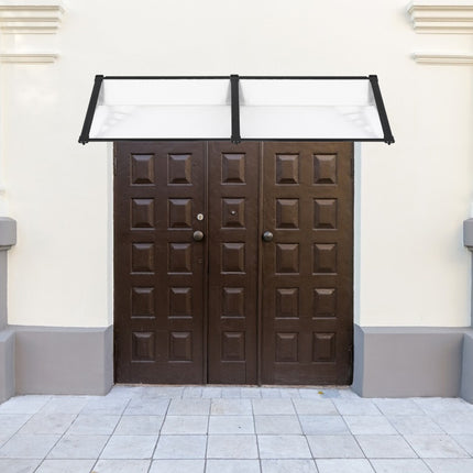 Black Straight Door Canopy Awning Shade Shelter, 190x90x28CM