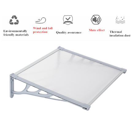 Grey Straight Door Canopy Awning Shade Shelter, 120x90x28CM