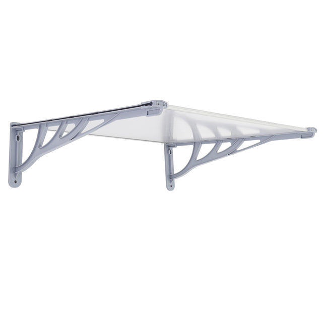 Grey Straight Door Canopy Awning Shade Shelter, 120x90x28CM