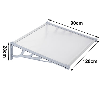 Grey Straight Door Canopy Awning Shade Shelter, 120x90x28CM